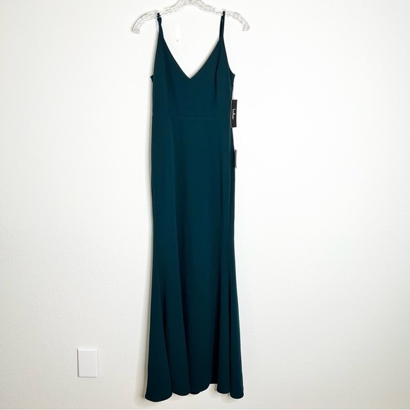 Lulus Dress Women Small Maxi Infinite Forest Green Sleeveless V Neck GG - Picture 4 of 11